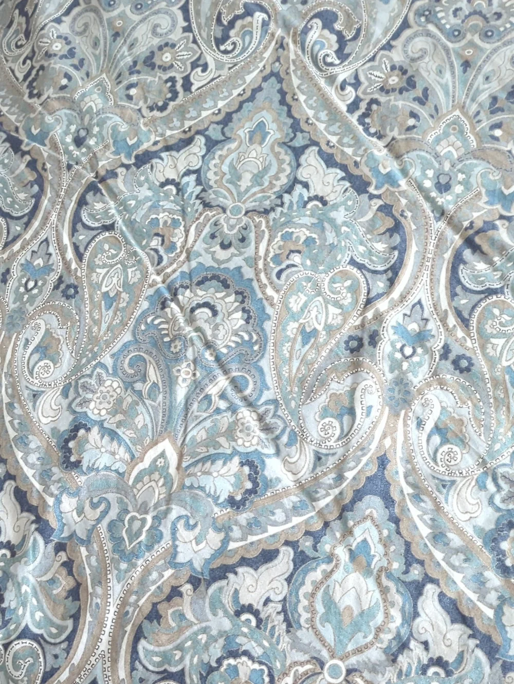 Pottery Barn MacKenna Paisley Queen Size Duvet Cover And 2 English Shams Set.